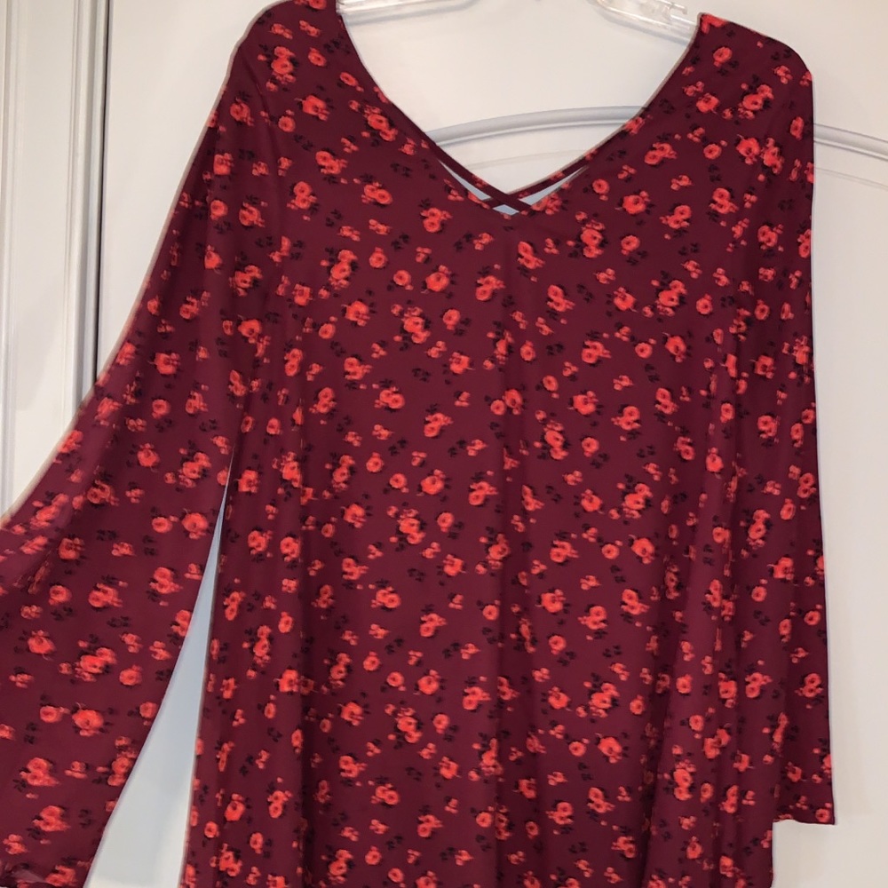 Burgundy floral dress